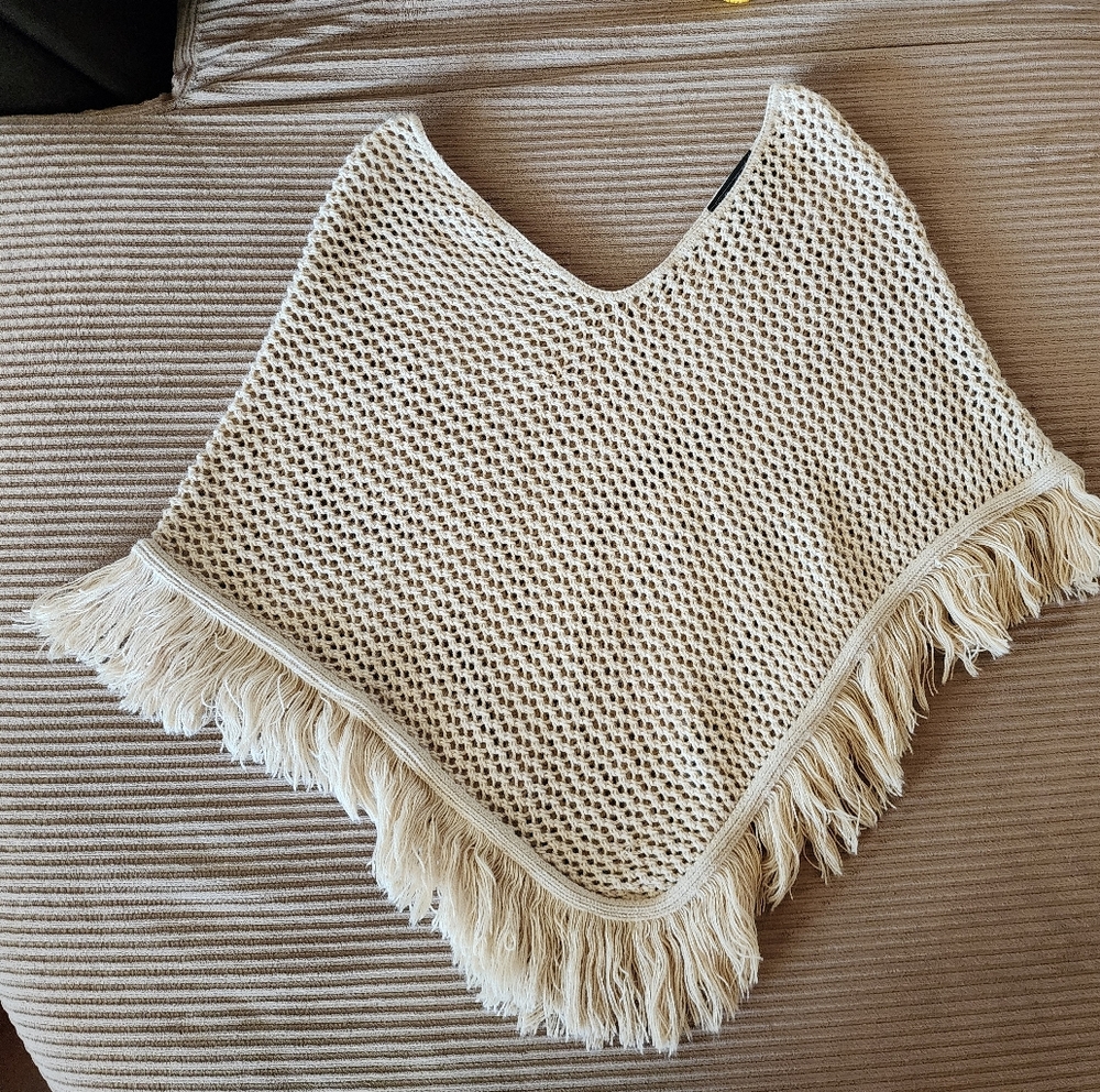 Crochet Fringe Poncho - Picture 2 of 7